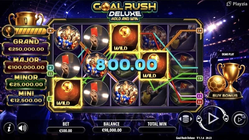 Goal Rush Deluxe - основна игра, добитна линија