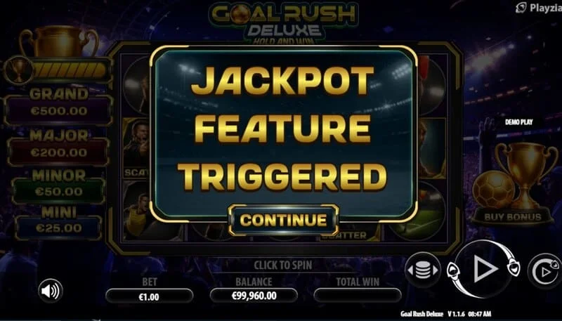 Goal Rush Deluxe - Стартување на Jackpot Hold and Win со бонус-топки