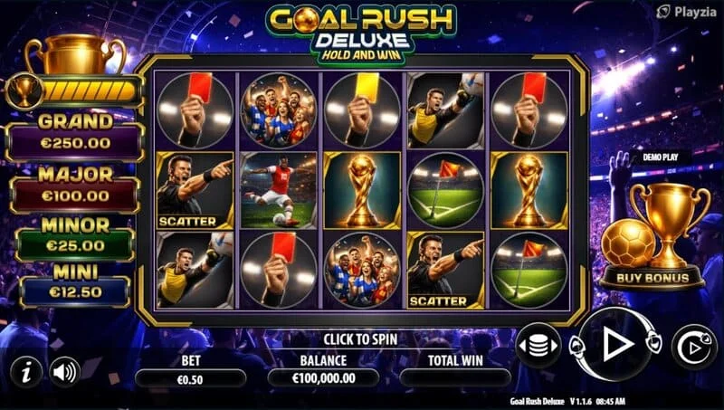 Goal Rush Deluxe - екран за игра во режим на Free Spins