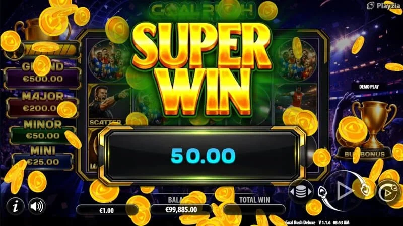 Goal Rush Deluxe - финален супер-добит со Grand Jackpot